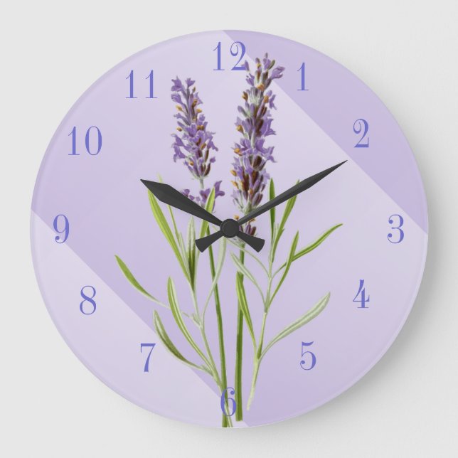Grande Horloge Ronde Magnifique violet et lavande (Recto)