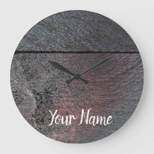 Grande Horloge Ronde Mahogany wood background used look