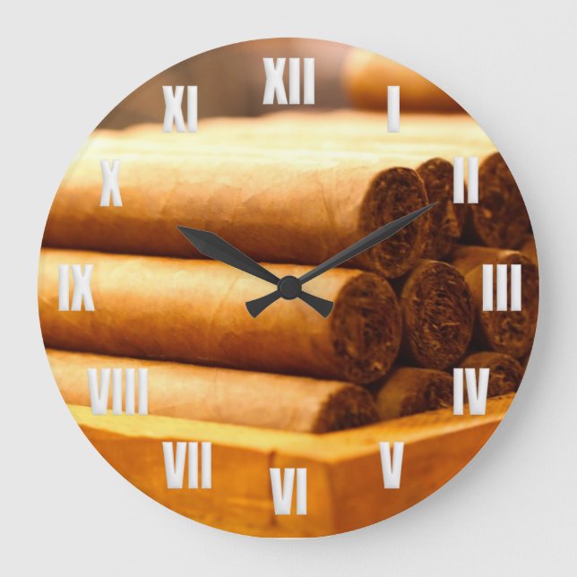 Grande Horloge Ronde Main Rolled Cigars La Romana Roman numérique (Recto)