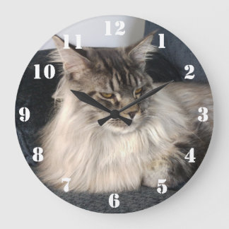 Grande Horloge Ronde Maine Coon