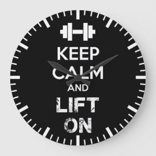 Grande Horloge Ronde Maintenez le calme et remontez - Motivation de l'e
