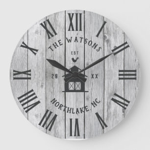 Grande Horloge Ronde Maison de ferme moderne Russe personnalisée Nom d