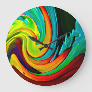 Grande Horloge Ronde Maison de plage Abstraite Crashing Wave