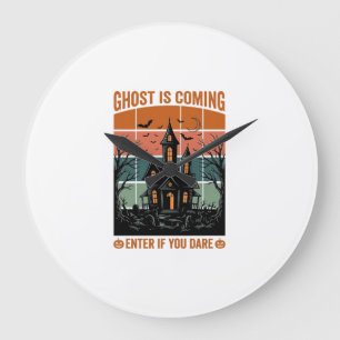 Grande Horloge Ronde Maison Hantée Vintage Ghost Arrive Halloween Dé