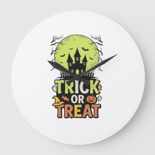 Grande Horloge Ronde Maison hantée vintage Trick or Treat Halloween Des