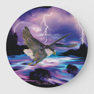 Grande Horloge Ronde Majestic Bald Eagle