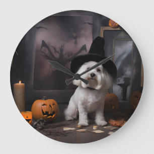 Grande Horloge Ronde Maltais Citrouille Halloween effroi
