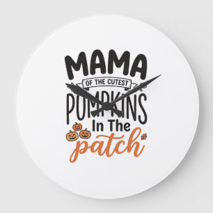 Grande Horloge Ronde Maman du plus mignon Citrouilles Conception de mai