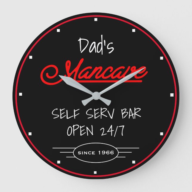 Grande Horloge Ronde Mancave Red Script Papa's Any Name Black Bar (Recto)