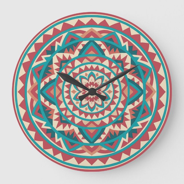 Grande Horloge Ronde Mandala du sud-ouest moderne (Recto)