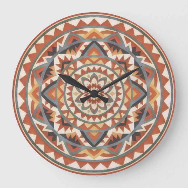 Grande Horloge Ronde Mandala du sud-ouest moderne (Recto)