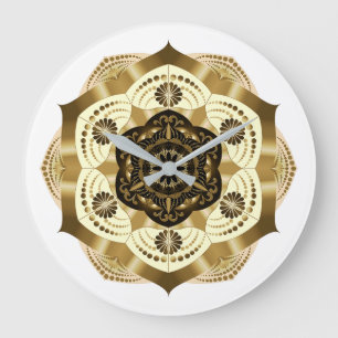 Grande Horloge Ronde Mandala Mocha Gold