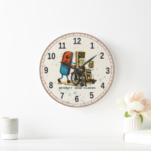 Grande Horloge Ronde Manette de jeu rétro drôle de contrôle de jeu Resp
