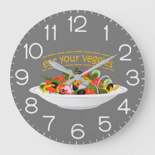 Grande Horloge Ronde Mangez vos Légumes Citer salade fraîche mélange bo