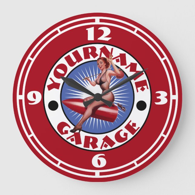 Grande Horloge Ronde Manning Broup Girl Template Large Clock (Recto)
