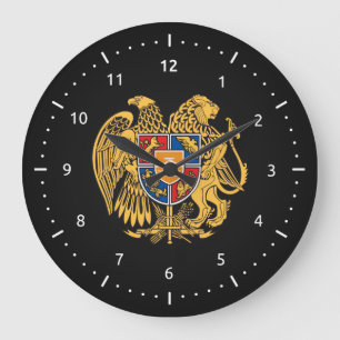 Grande Horloge Ronde Manteau arménien d'horloge murale de bras