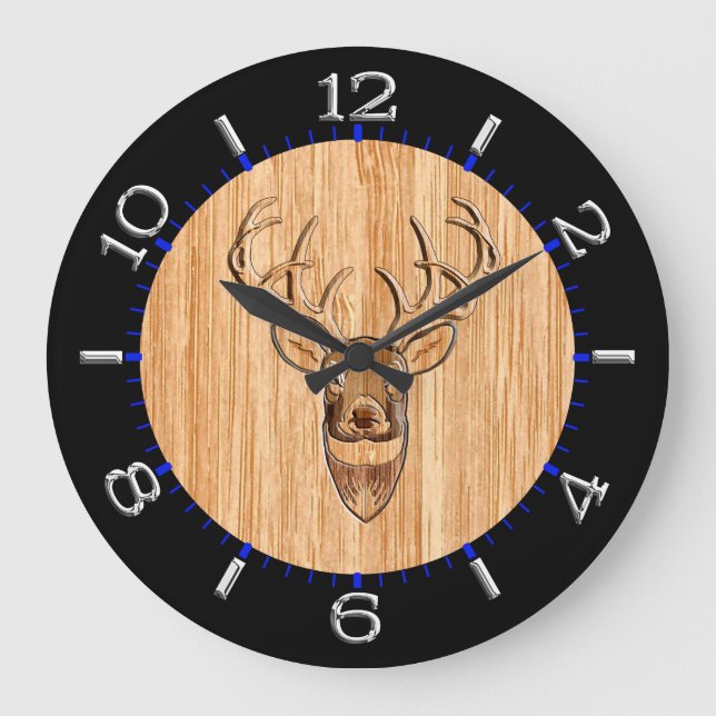 Grande Horloge Ronde Manteau Blanc Tail Tête de cerf Style Inverse (Recto)