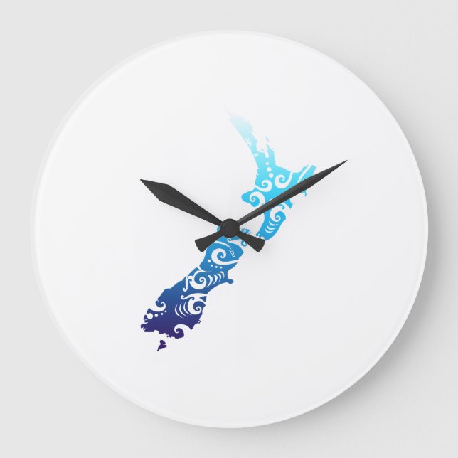 Grande Horloge Ronde Maori New Zealand Map Tribal (Recto)
