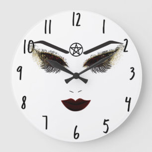Grande Horloge Ronde Maquillage Pentacle Beauty Visage Cils & Lèvres Fo