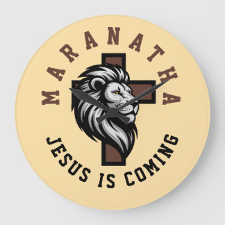 Grande Horloge Ronde Maranatha Jésus arrive