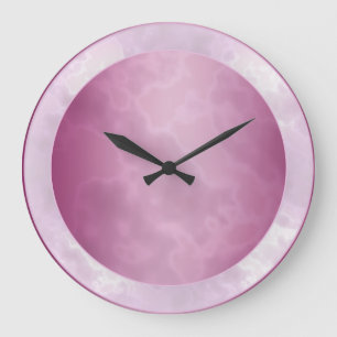 Grande Horloge Ronde Marbré Fuchsia