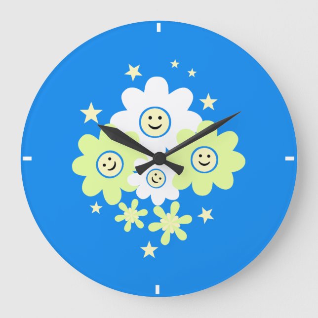 Grande Horloge Ronde Marguerites et étoiles (Recto)