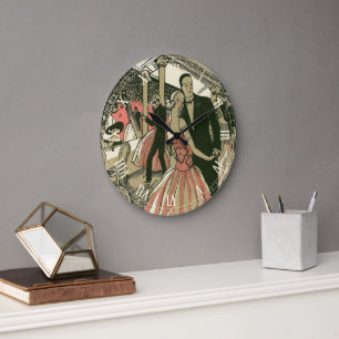 Grande Horloge Ronde Mariage Art Déco Vintage, Première Danse des Jeune