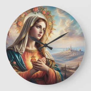 Grande Horloge Ronde Marie Vierge Jésus