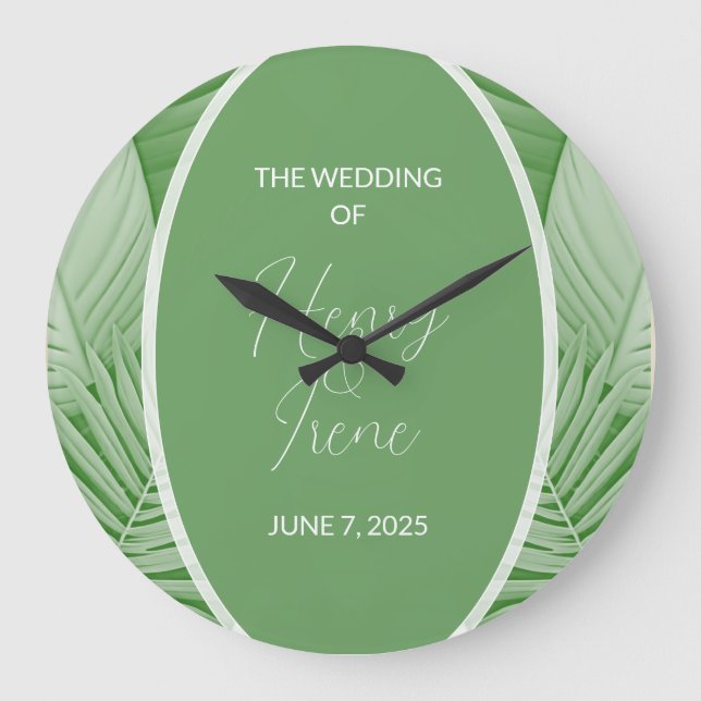 Grande Horloge Ronde Mariée tropicale mariage (Recto)