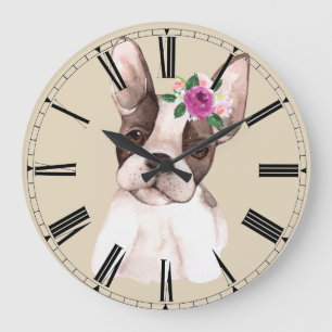 Grande Horloge Ronde Marisol the French Bulldog Wall Clock