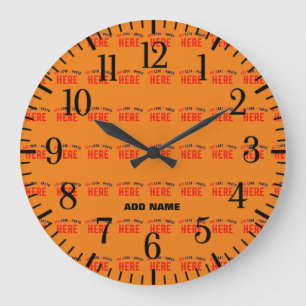 GRANDE HORLOGE RONDE MARQUE VÉRIFIÉE DE L'ORANGE SOMBRE MODERNE ET MODE