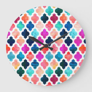 Grande Horloge Ronde Marrakech Maroc rose #décoration intérieure