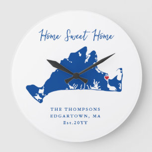 Grande Horloge Ronde Martha's Vineyard Houseéchant cadeau Edgartown