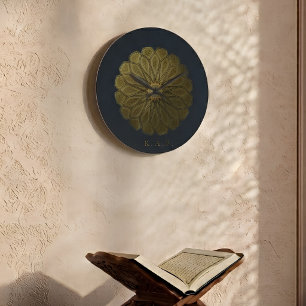 Grande Horloge Ronde Masjid Nabawi personnalisé Islamic Gold Rosette Do