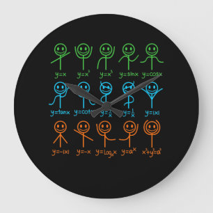 Grande Horloge Ronde Math Enseignant Danse Équation Mathématique Math