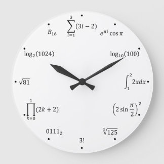 Grande Horloge Ronde Math equations et notations