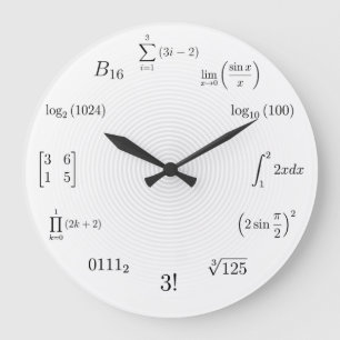 Grande Horloge Ronde Math equations et notations