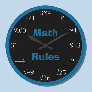Grande Horloge Ronde Math Problem Classroom Clock - Math Rules