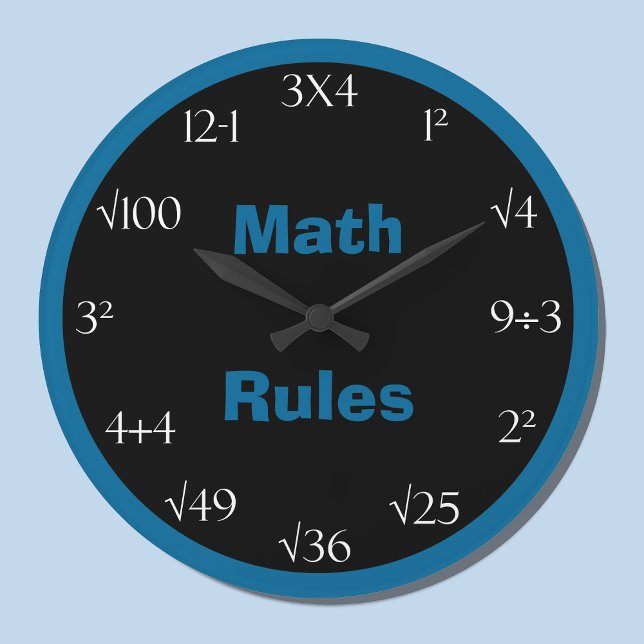 Grande Horloge Ronde Math Problem Classroom Clock - Math Rules (Créateur téléchargé)