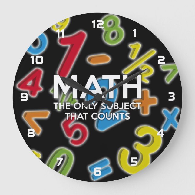 Grande Horloge Ronde Maths. Le seul sujet qui compte (Recto)