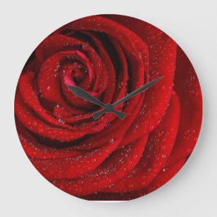 Grande Horloge Ronde Matin rouge de rosa