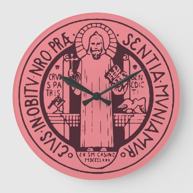 Grande Horloge Ronde Médaille Saint Benoît (Recto)