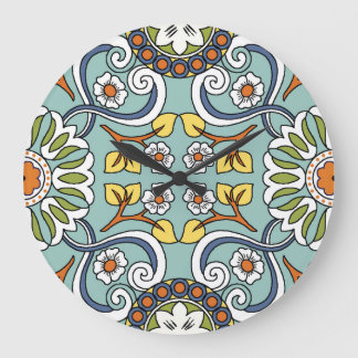 Grande Horloge Ronde Médaillon Turc style Motif Vintage