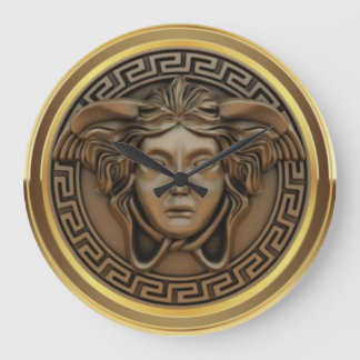 Grande Horloge Ronde Méduse en bronze