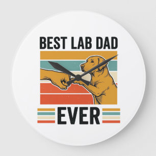 Grande Horloge Ronde Meilleur Papa Lab Ever Conception de T-Shirt Vinta