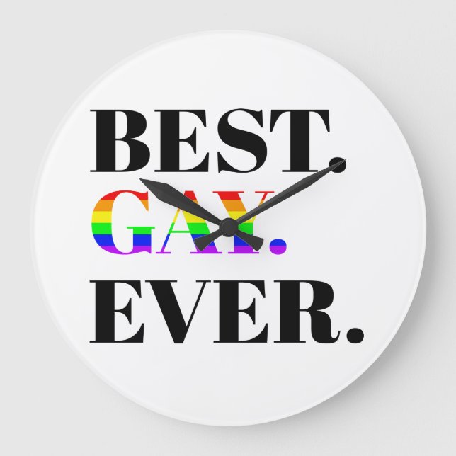 Grande Horloge Ronde Meilleure Gay Ever MLM Pride (Recto)