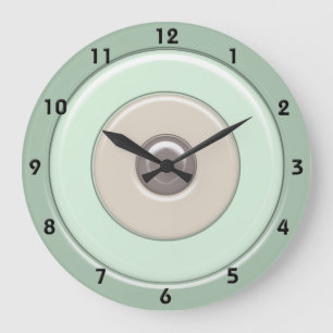 Grande Horloge Ronde Menthe et cercles et boudine de café avec des