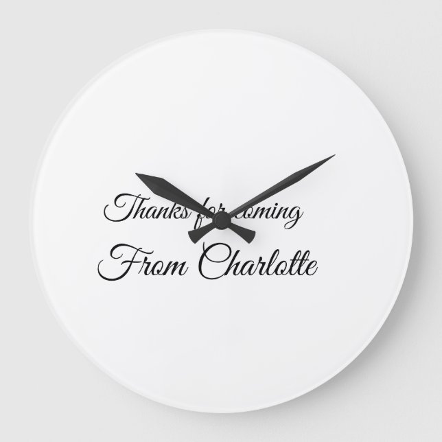 Grande Horloge Ronde merci de venir ajouter un message texte (Recto)