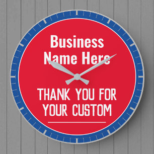 Grande Horloge Ronde Merci Pour Votre Commerçant Personnalisé Magasins 