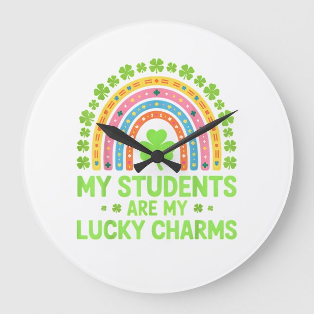 Grande Horloge Ronde Mes étudiants sont mes charmes porte-bonheur Profe (Recto)
